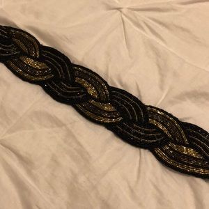Vintage inspired Gold and black accent belt
